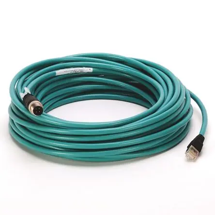 Produktfoto 1 von Allen Bradley 1585D Cat5e Ethernet-Kabel, 15 m, Grün Geflecht, Folie, Aussen ø 0.32 Zoll Außen-ø , Polyvinylchlorid