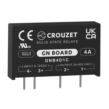Produktfoto 1 von Crouzet GND Board Leiterplattenmontage Halbleiterausgang, SPST 600 V eff. 10V / 4 A