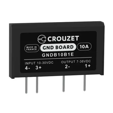 Produktfoto 1 von Crouzet GND Board Leiterplattenmontage Halbleiterausgang, SPST 36 V eff. 30V / 10 A