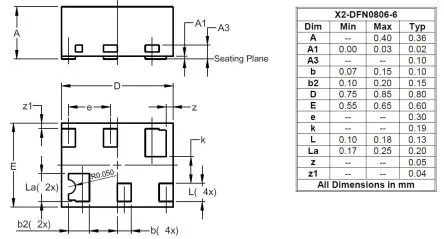 Produktfoto 1 von DiodesZetex Typ P-Kanal, Oberfläche MOSFET 20 V 0.36 W X2-DFN0806-6