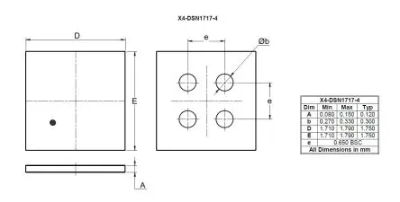 Produktfoto 1 von DiodesZetex Typ N-Kanal MOSFET -30 V 0.37 W X4-DSN1717-4
