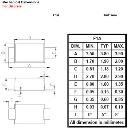 Produktfoto 1 von DiodesZetex FUS1DE Oberfläche Gleichrichter & Schottky-Diode, 200 V Do-219AA