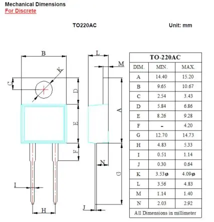 Produktfoto 1 von DiodesZetex STPR860D Gleichrichter & Schottky-Diode, 600 V, 2-Pin TO-220AC
