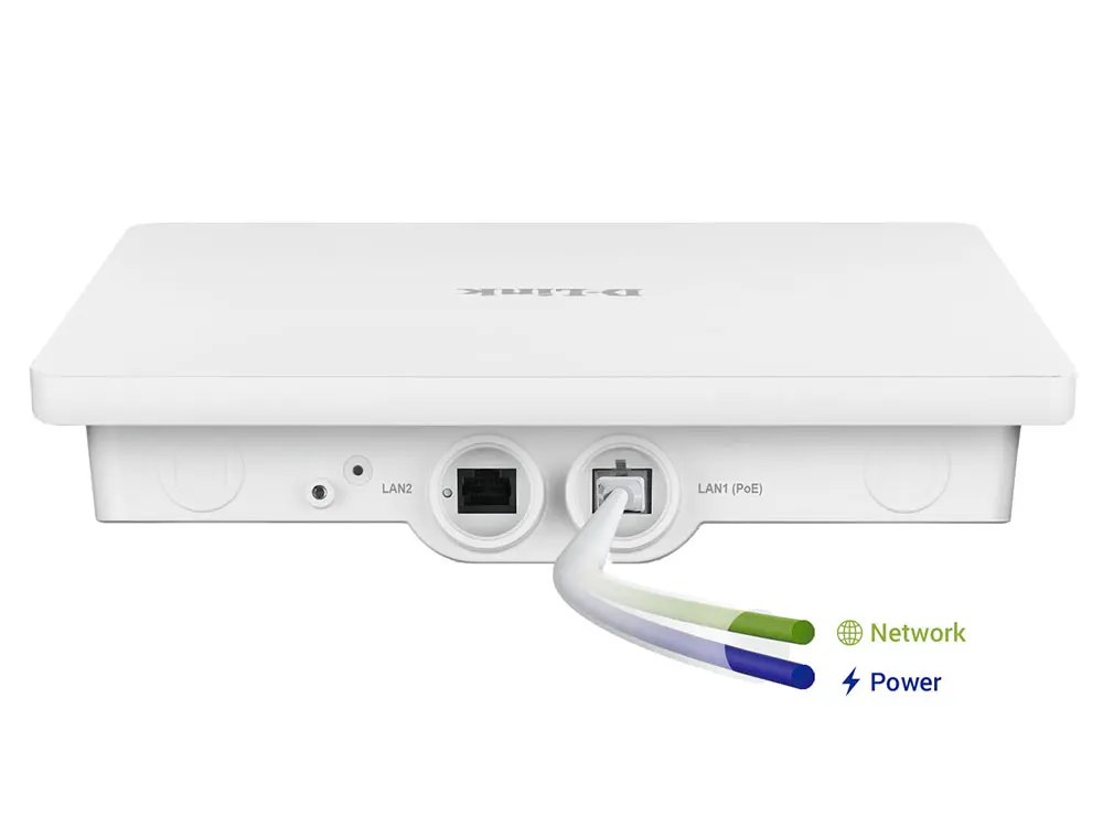 D-Link Wireless AC1200 Wave 2 Dual-Band Outdoor PoE Access Point Drahtloser Zugangspunkt, 1200Mbps 2-Port 2.4GHz, 5 GHz