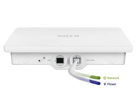 Produktfoto 1 von D-Link Wireless AC1200 Wave 2 Dual-Band Outdoor PoE Access Point Drahtloser Zugangspunkt, 1200Mbit/s 2-Port 2.4GHz, 5