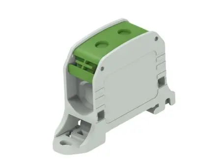 Produktfoto 1 von Entrelec 1SNF Anschlussklemmenblock 2 Grün, Grau, 1kV ac Kabel