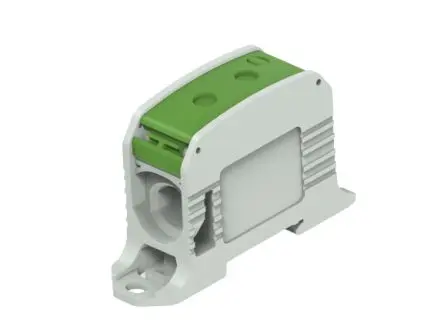 Produktfoto 1 von Entrelec 1SNF Anschlussklemmenblock 2 Grau, Grün, 1kV ac Kabel