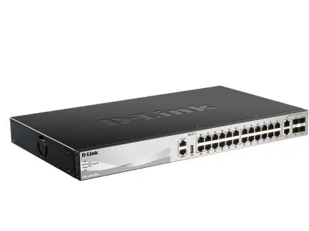 Produktfoto 1 von D-Link 30-Port Layer 3 Stackable Managed Switch with 10G Uplinks Verwalteter Switch 30-Port Managed Power Over Ethernet