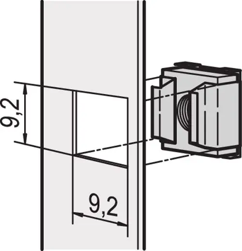 Produktfoto 1 von nVent SCHROFF Käfigmutter M5 Stahl Verzinkt für Tafelstärken von 1.8 mm - 2.6 mm