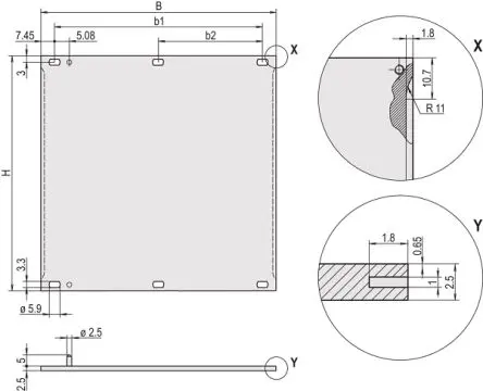 Produktfoto 1 von nVent SCHROFF Aluminium Frontplatte 6 U 25mm