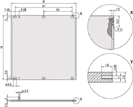 Produktfoto 1 von nVent SCHROFF Aluminium Frontplatte 6 U 60.6 mm