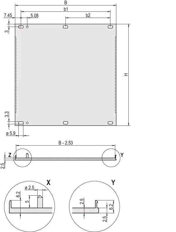 Produktfoto 1 von nVent SCHROFF Aluminium Frontplatte 6 U x 84 HP 426.4 mm