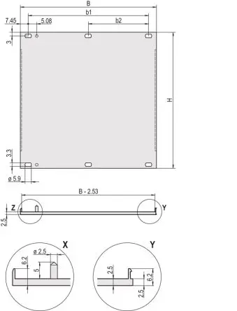 Produktfoto 1 von nVent SCHROFF Aluminium Frontplatte 6 U x 84 TE 426.4mm