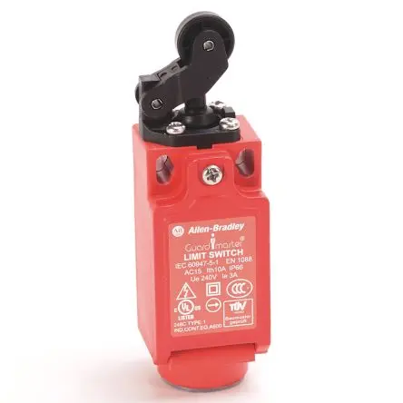 Produktfoto 1 von Allen Bradley Sicherheitsendschalter, Scharnierhebel 1 Schließer/2 Öffner, IP66, Polybutylenterephthalat 600V 25mA