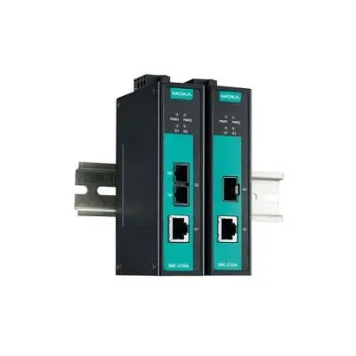 Produktfoto 1 von MOXA Ethernet-Medienkonverter 10Mbit/s, 100 Mbit/s, 1000 Mbit/s, Voll-Duplex, Halb-Duplex 10 km 1000 Mbit/s, Anschluss: