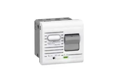 Produktfoto 1 von Legrand MosaicTM 775 FI-Schutzschalter, 2-polig, 16A, 30 mA Typ C No