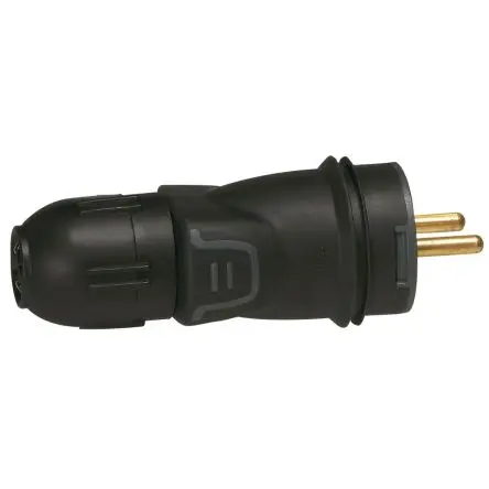 Produktfoto 1 von Legrand Netzstecker 16A Gummi, 250V Schwarz Schnell und ohne Werkzeug