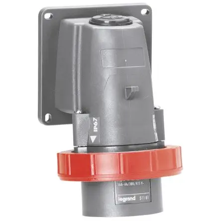 Produktfoto 1 von Legrand 5 Netzstecker Schwarz 3P+N+PE, 415V, Panel IP55, IP66, IP67 16A