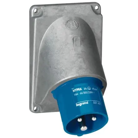 Produktfoto 1 von Legrand 5 Netzstecker Schwarz 2P+PE, 250V, Panel IP44 16A