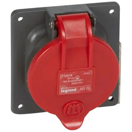 Produktfoto 1 von Legrand Buchse Schwarz 3P+N+PE, 415V, Panel Gerade IP44 16A