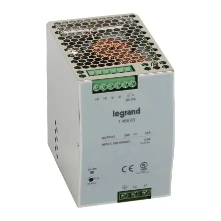 Produktfoto 1 von Legrand DIN-Schienen Netzteil Schaltnetzteile 550V ac/dc Wechselstrom/Gleichstrom / 20 A 24V dc DC 480 W