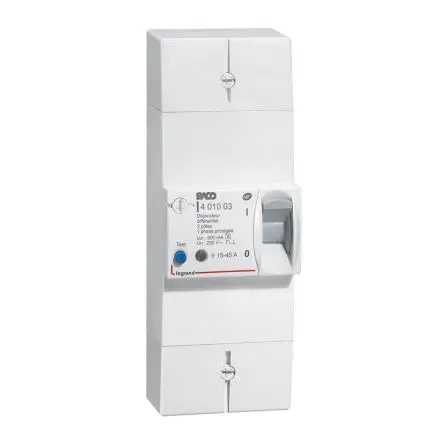 Produktfoto 1 von Legrand FI/LS-Schalter (RCBO) Überstromschutz, Fehlerstromschutz, Pol 2-polig 45A 250V ac, Abschaltvermögen 2400 A 4