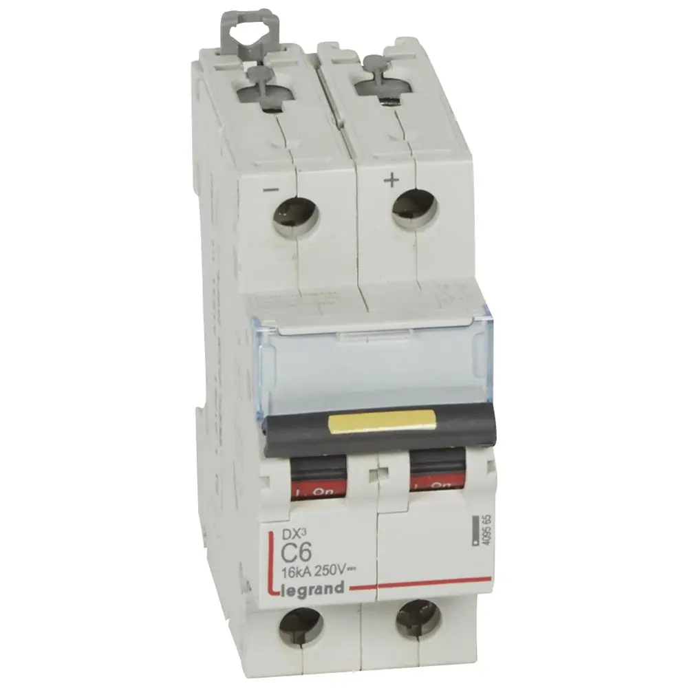 Produktfoto 1 von Legrand Miniaturüberlastschalter Typ C, Pol 2-polig 6 A, Abschaltvermögen 16 kA 230 V dc