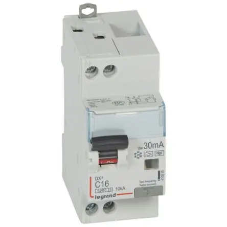 Produktfoto 1 von Legrand FI/LS-Schalter (RCBO) Typ F 16A 240V ac, Abschaltvermögen 6000 A