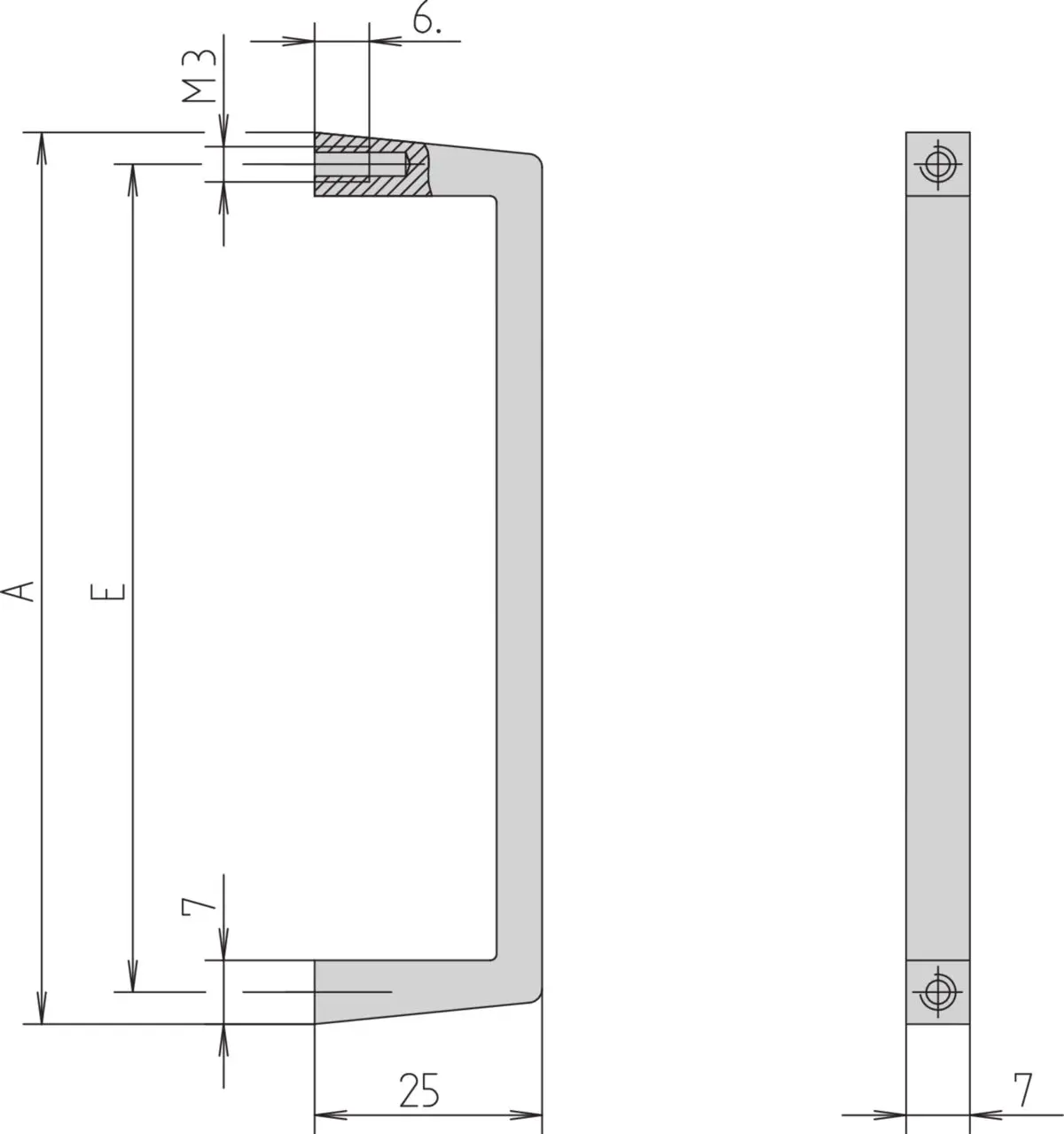 Produktfoto 1 von nVent SCHROFF Griff Griff Alu für Chassis, Frontplatten, Subracks