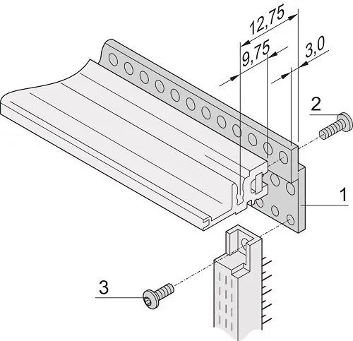 Produktfoto 1 von nVent SCHROFF Z-Schiene, Aluminium, 304.6 mm breit, 305 mm hoch, 305 mm tief