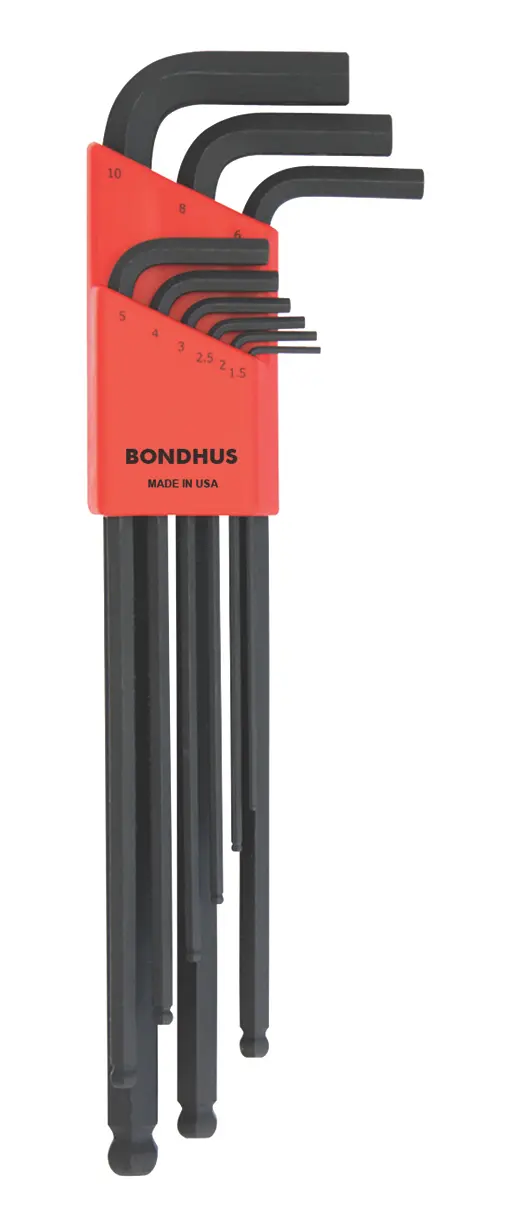 Produktfoto 1 von Bondhus metrisch  Innensechskant-Schlüssel, Satz 9-teilig 1.5 → 10mm L-Form Extra Lang