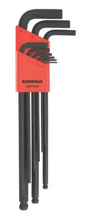 Produktfoto 1 von Bondhus Sechskantschlüsselsatz 9 L Metrisch Extra Lang 1.5 to 10 mm