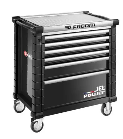 Produktfoto 1 von Facom Stahl Rollenschrank, Typ Werkzeugschrank 6 Schubladen mit Rädern x 575mm x 1.004 m
