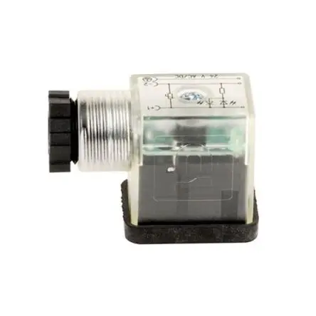EMERSON – ASCO 881 DIN 43650 Ventilsteckverbinder DIN 43650 2+E Stecker/Buchse / 24V Panel, Schwarz