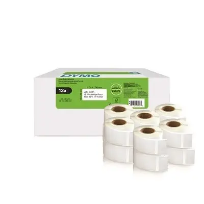 Produktfoto 1 von Dymo Etikette auf Rolle B. 25 mm für Serie Dymo 550, Serie Dymo 450 auf Weiß 54 mm Schwarz Kunststoff