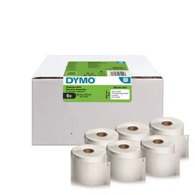 Produktfoto 1 von Dymo Etikette auf Rolle B. 25 mm für Dymo auf Weiß 54 mm Schwarz Kunststoff