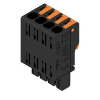 Produktfoto 1 von Weidmuller Steckbarer Klemmenblock Steckverbinder 4-Kontakte 5mm-Raster