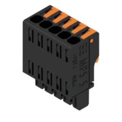 Produktfoto 1 von Weidmuller Steckbarer Klemmenblock Steckverbinder 5-Kontakte 5mm-Raster