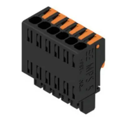 Produktfoto 1 von Weidmuller Steckbarer Klemmenblock Steckverbinder 6-Kontakte 5mm-Raster