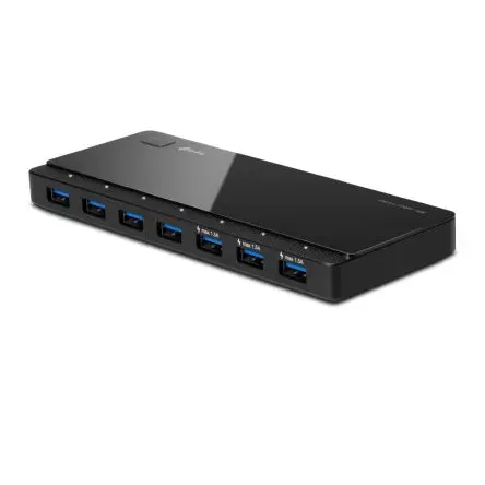 Produktfoto 1 von TP-Link, USB 1.1, USB 2.0, USB 3.0 USB 3.0-Hub, 7 USB Ports, 12 V/2 A Netzteil H: 0.7 Zoll B: 2.6Zoll