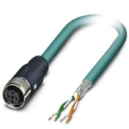 Produktfoto 1 von Phoenix Contact Cat.5 Ethernet-Kabel, 5 m, Blau 4 Abgeschirmt Geschirmt, Aussen ø 6.4 mm Außen-ø , Polyurethan