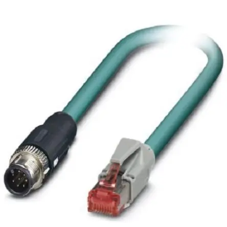 Produktfoto 1 von Phoenix Contact NBC Cat.5 Ethernet-Kabel, 2 m, Blau 8 Abgeschirmt Geschirmt, Aussen ø 6.4 mm Außen-ø , Polyurethan