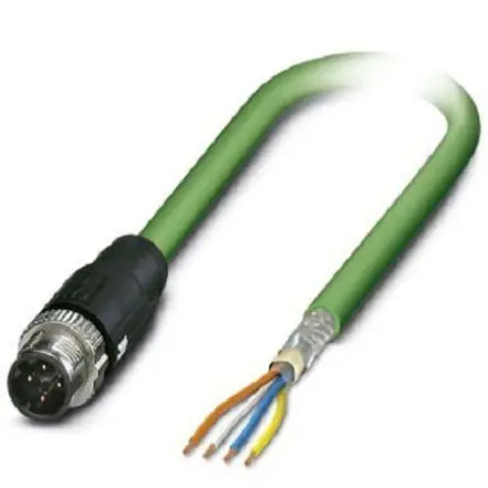 Produktfoto 1 von Phoenix Contact NBC Cat.5 Ethernet-Kabel, 2 m, Grün 4 Abgeschirmt Geschirmt, Aussen ø 6.5 mm Außen-ø , Polyvinylchlorid