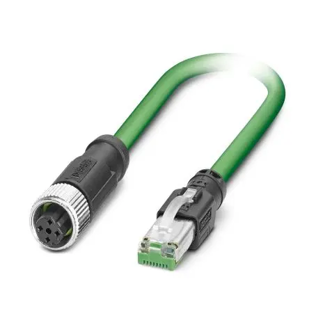 Produktfoto 1 von Phoenix Contact NBC Cat.5 Ethernet-Kabel, 1 m, Grün 4 Abgeschirmt Geschirmt, Aussen ø 6.5 mm Außen-ø , Polyvinylchlorid