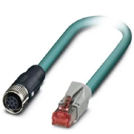 Produktfoto 1 von Phoenix Contact NBC Cat.5 Ethernet-Kabel, 2 m, Blau 8 Abgeschirmt Geschirmt, Aussen ø 6.4 mm Außen-ø , Thermoplastisches