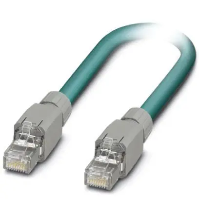 Produktfoto 1 von Phoenix Contact VS Cat.5 Ethernet-Kabel, 2 m, Blau 2 Abgeschirmt Geschirmt, Aussen ø 7.7 mm Außen-ø , Polyurethan