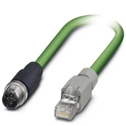 Produktfoto 1 von Phoenix Contact VS Cat.5 Ethernet-Kabel, 2 m, Grün 4 Abgeschirmt Geschirmt, Aussen ø 6.5 mm Außen-ø , Polyurethan