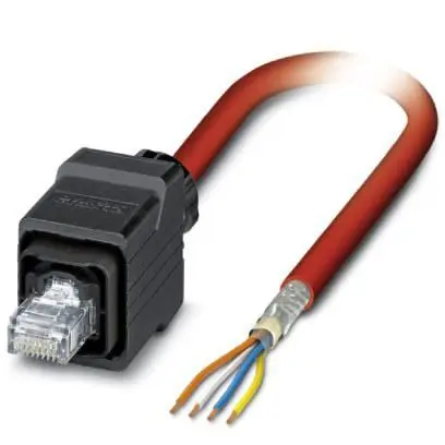 Produktfoto 1 von Phoenix Contact VS Cat.5 Ethernet-Kabel, 5 m, Rot Abgeschirmt Geschirmt, Aussen ø 6.5 mm Außen-ø , Polyvinylchlorid