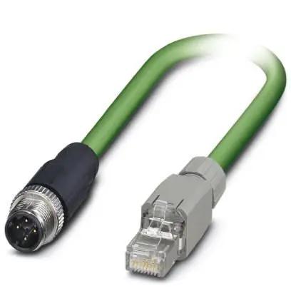 Produktfoto 1 von Phoenix Contact VS Cat.5 Ethernet-Kabel, 2 m, Grün 4 Abgeschirmt Geschirmt, Aussen ø 6.5 mm Außen-ø , Polyurethan