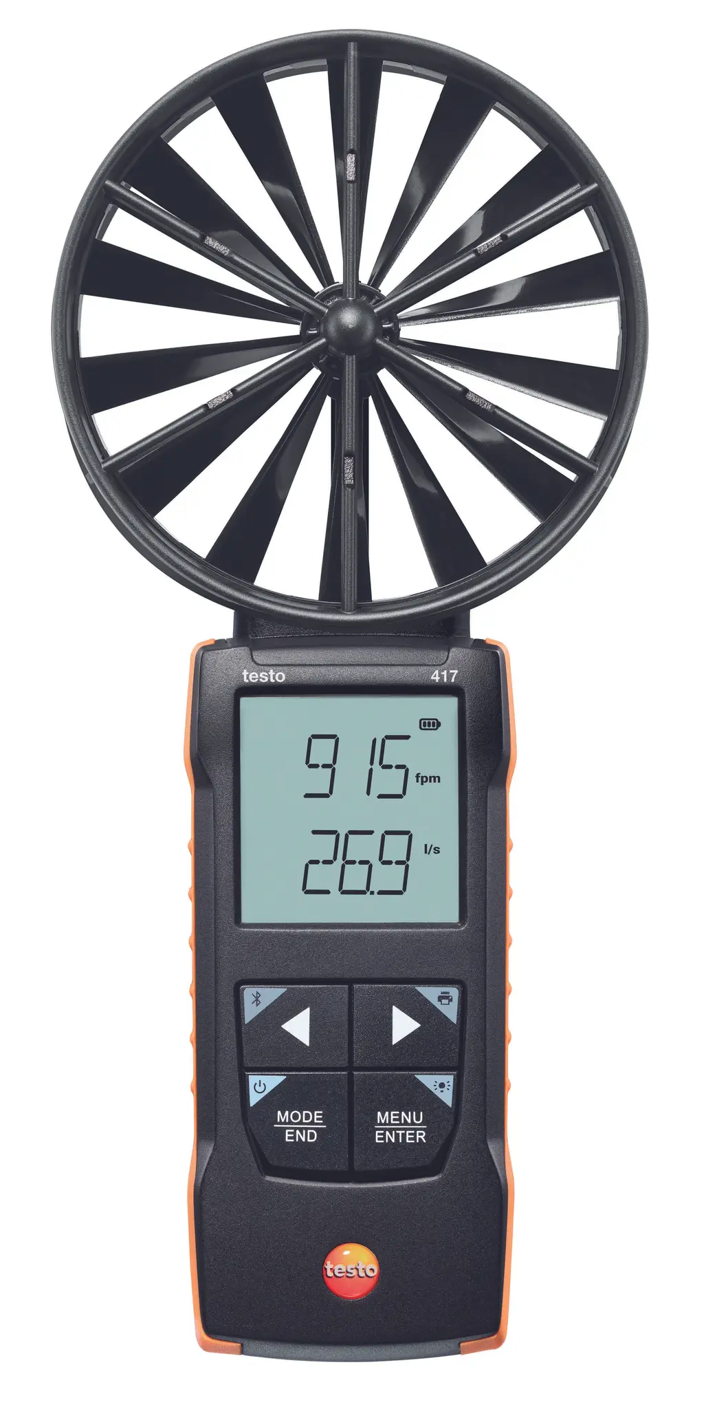 Produktfoto 1 von Testo 417 Set 1 Anemometer 50 °C max.Temp. 20 m/s, 0.01 m/s, Luftvolumenstrom, Typ Flügelrad